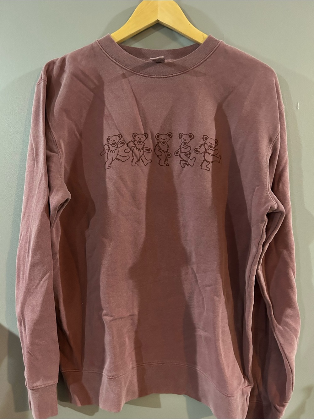 Women's Mauve Graphic Crewneck Sweatshirt - Dancing Bears Grateful Dead
